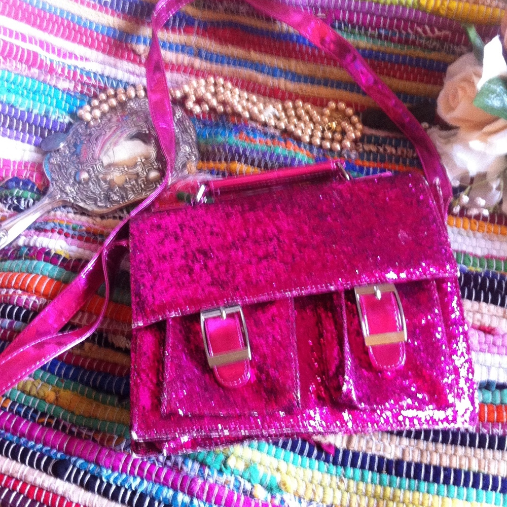 Mini Hot Pink Magenta Messenger Bag